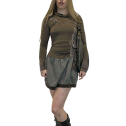 Vintage Parisian Bubble Hem Dress (S)