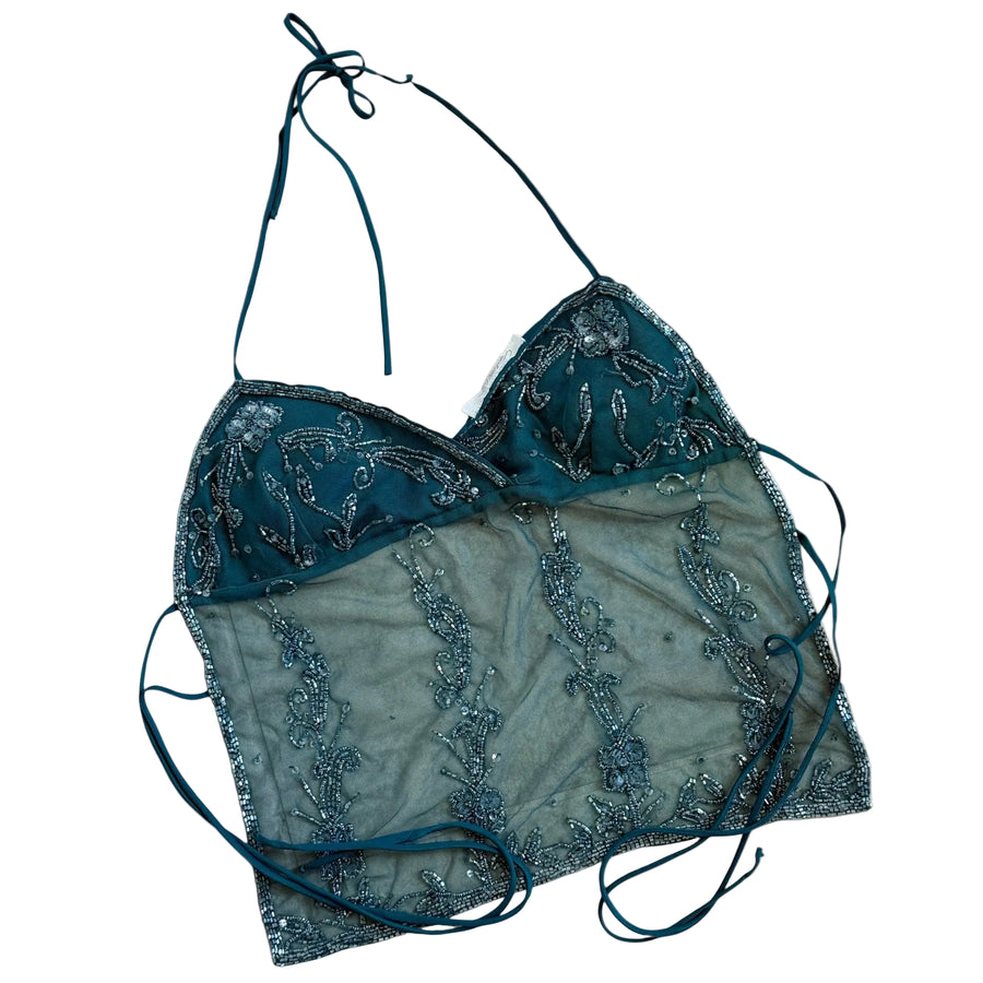 Charlotte Russe embellished y2k halter top (S-M)