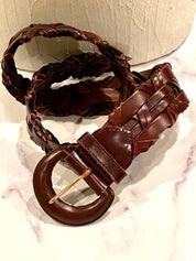 Leather brown waist belt