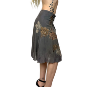 Embellished Silk Midi Skirt (XS/S)