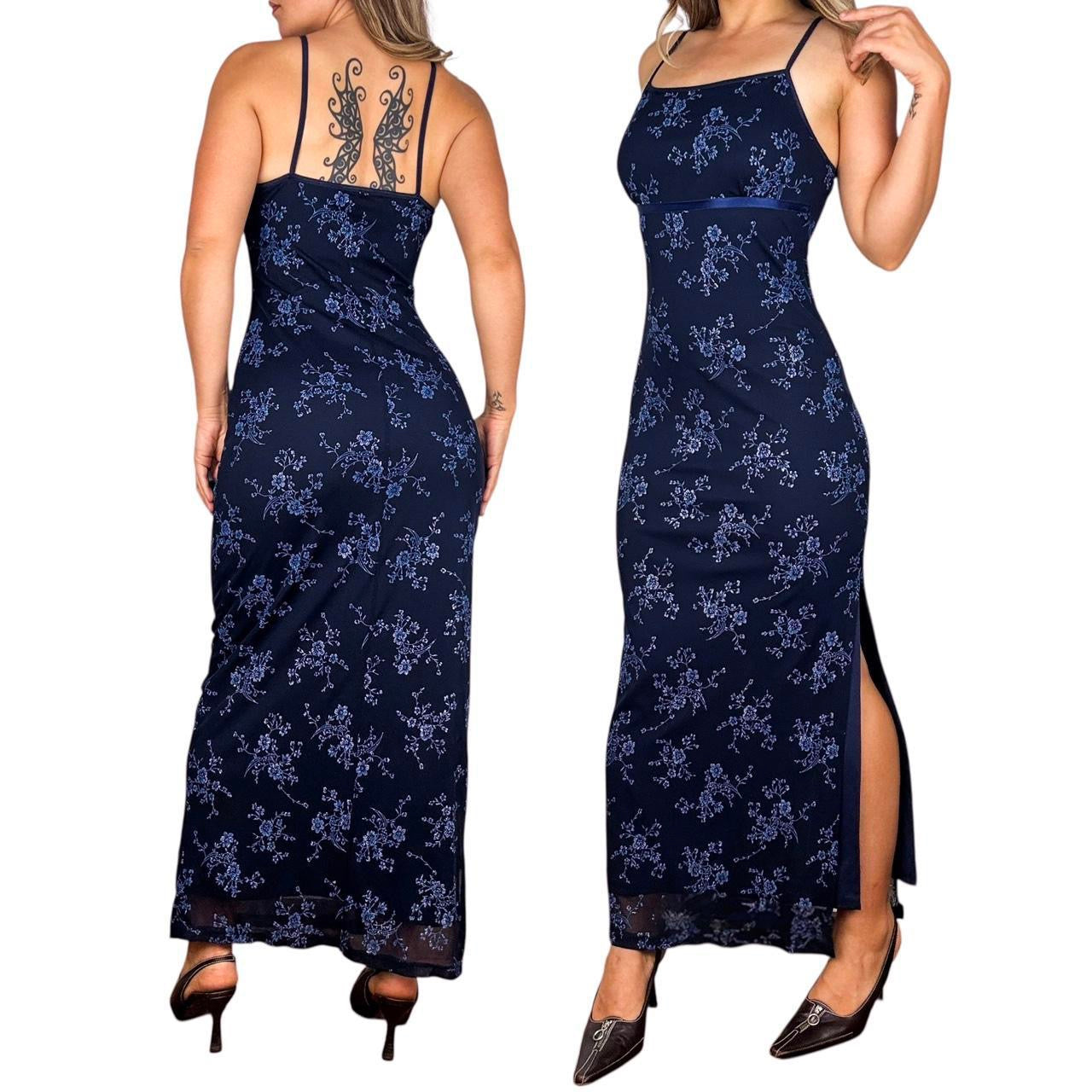 90s Floral Mesh Maxi Dress (S/M) – Holy Thrift
