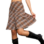 Plaid Corduroy Midi Skirt (M)
