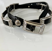 Brighton black leather belt