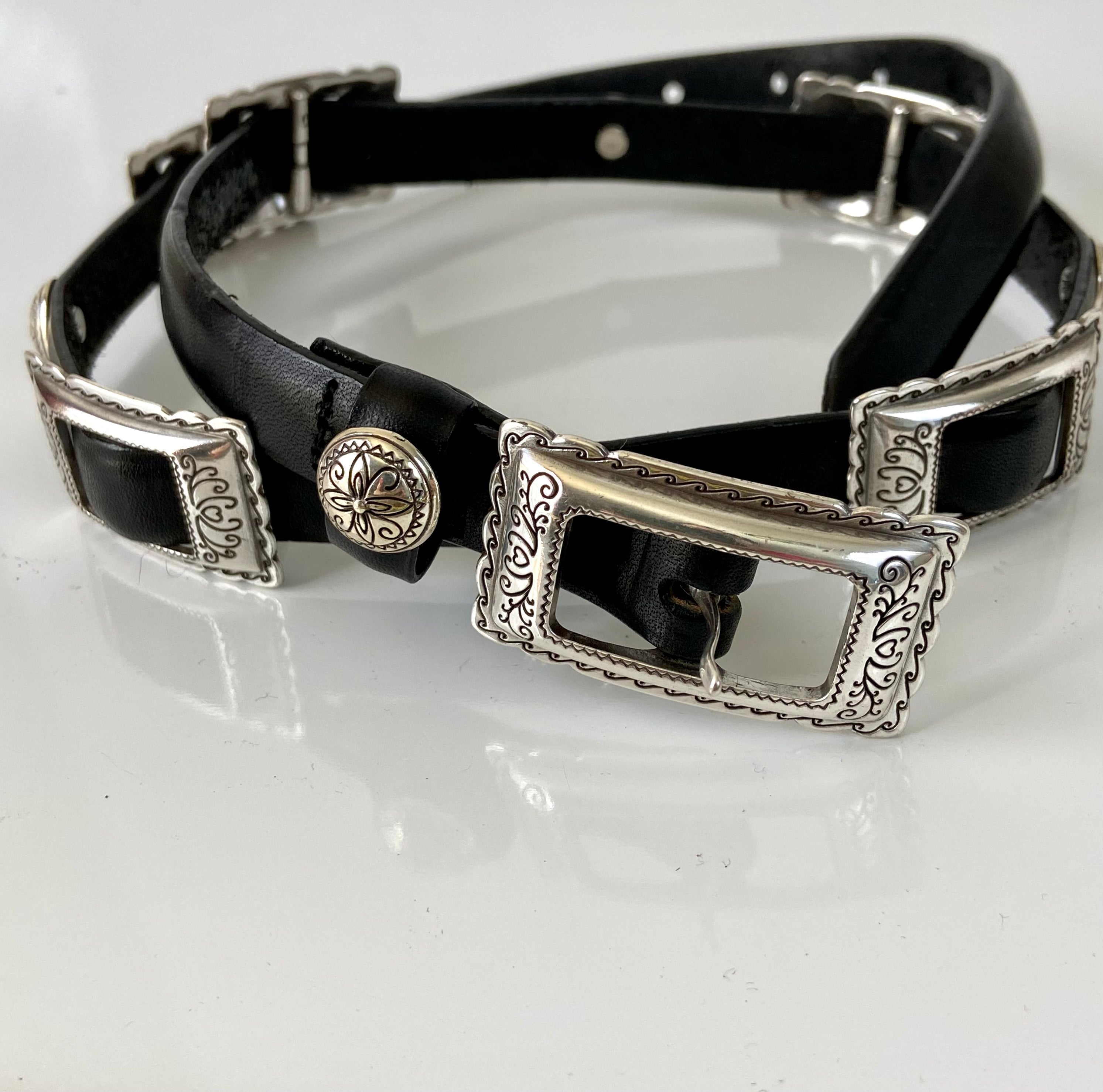 Brighton black leather belt