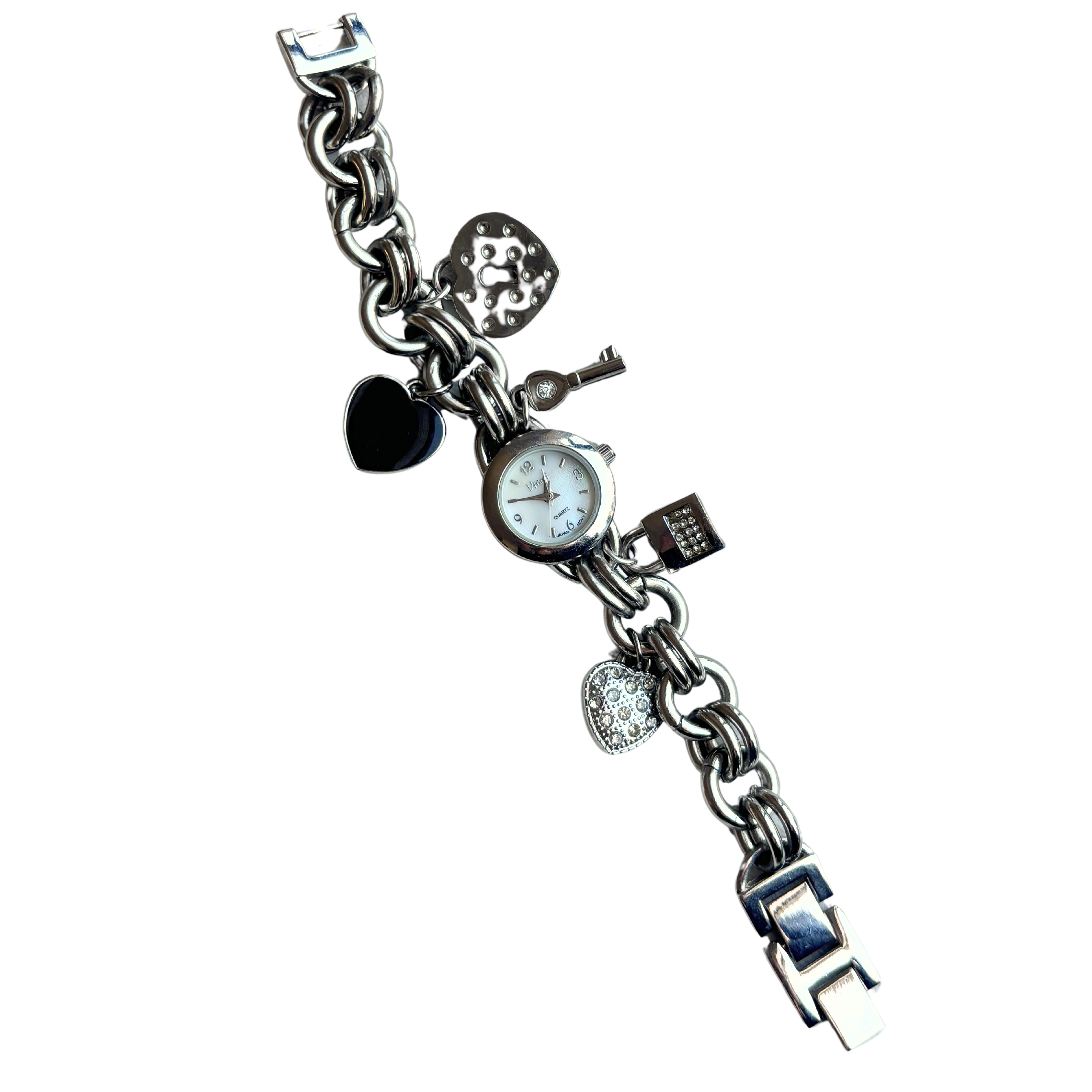 2000s Silver Heart Padlock Watch
