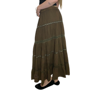 Vintage Tiered Prairie Maxi Skirt (S/M-L)