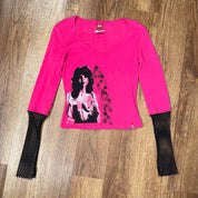 Miss Sixty Fishnet Detail Graphic Tee (M)