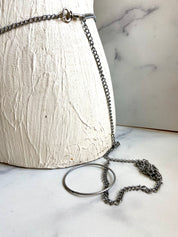 Circle beads & stones layered chain belt