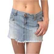 Y2K Embellished Denim Mini Skirt (S/M)
