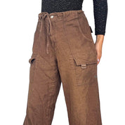 Vintage Guess Brown Linen Cargo Pants (L)