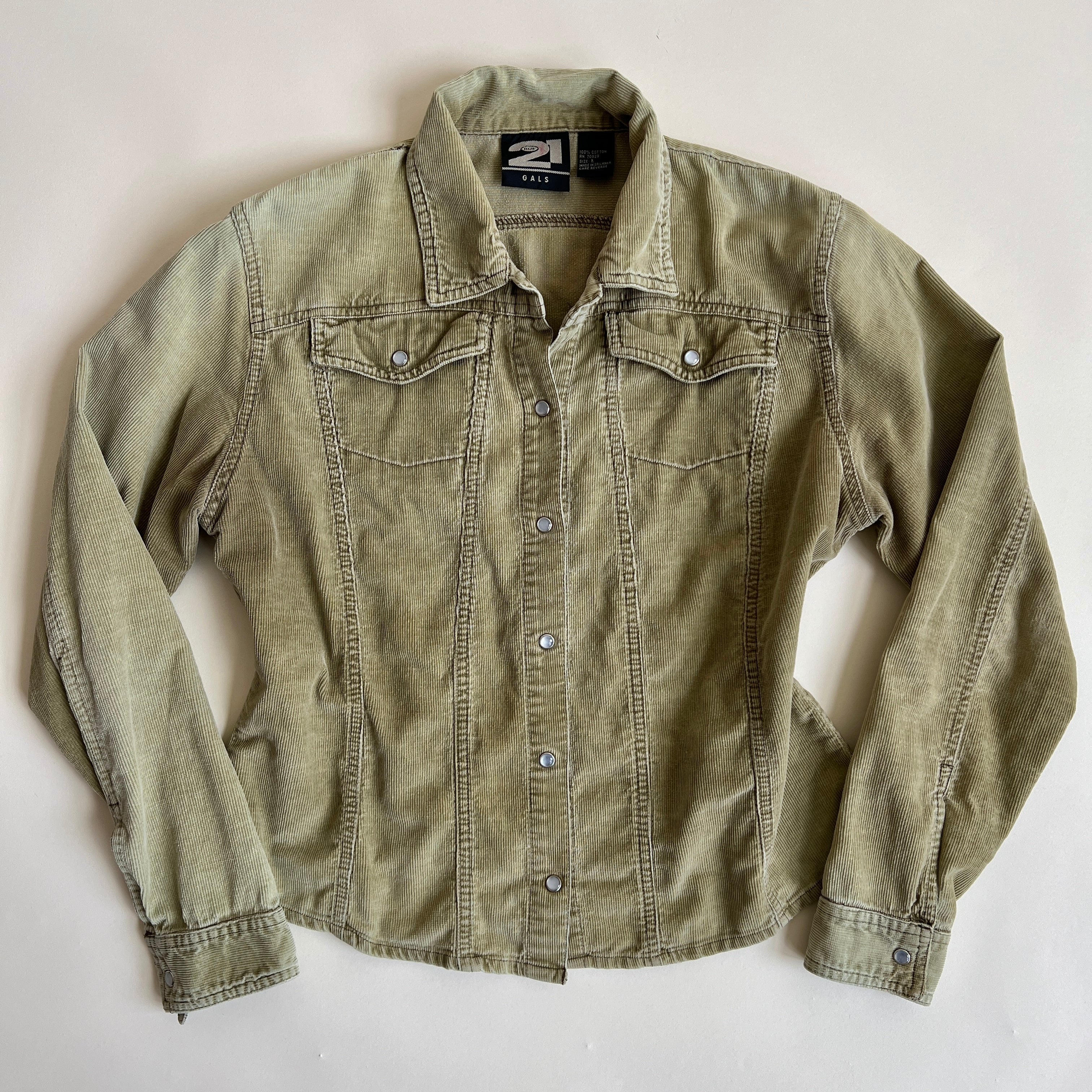 00s sage corduroy button down (L/XL)