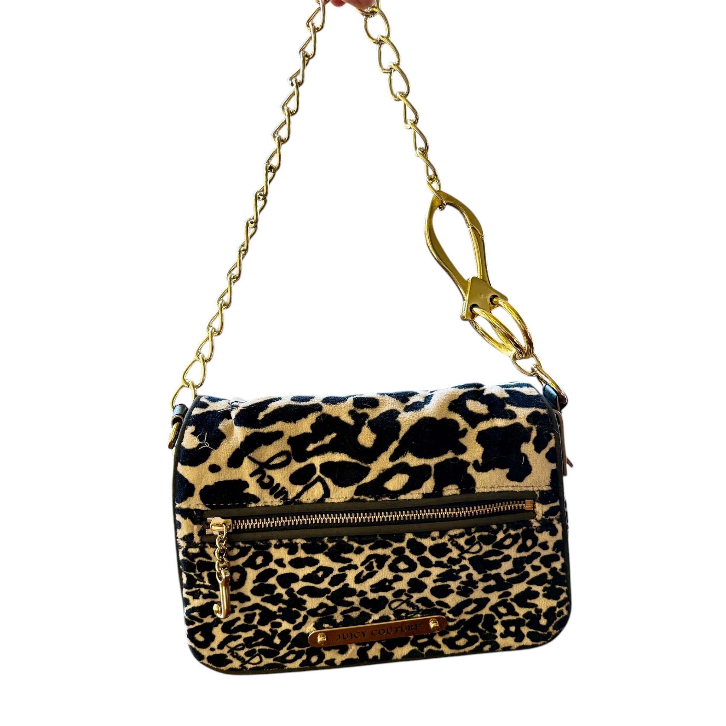 Juicy Couture Animal Print Bag With reworked gold handles Holy Thrift