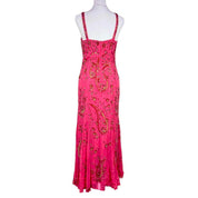 90s Coral Beaded Silk Gown (M)