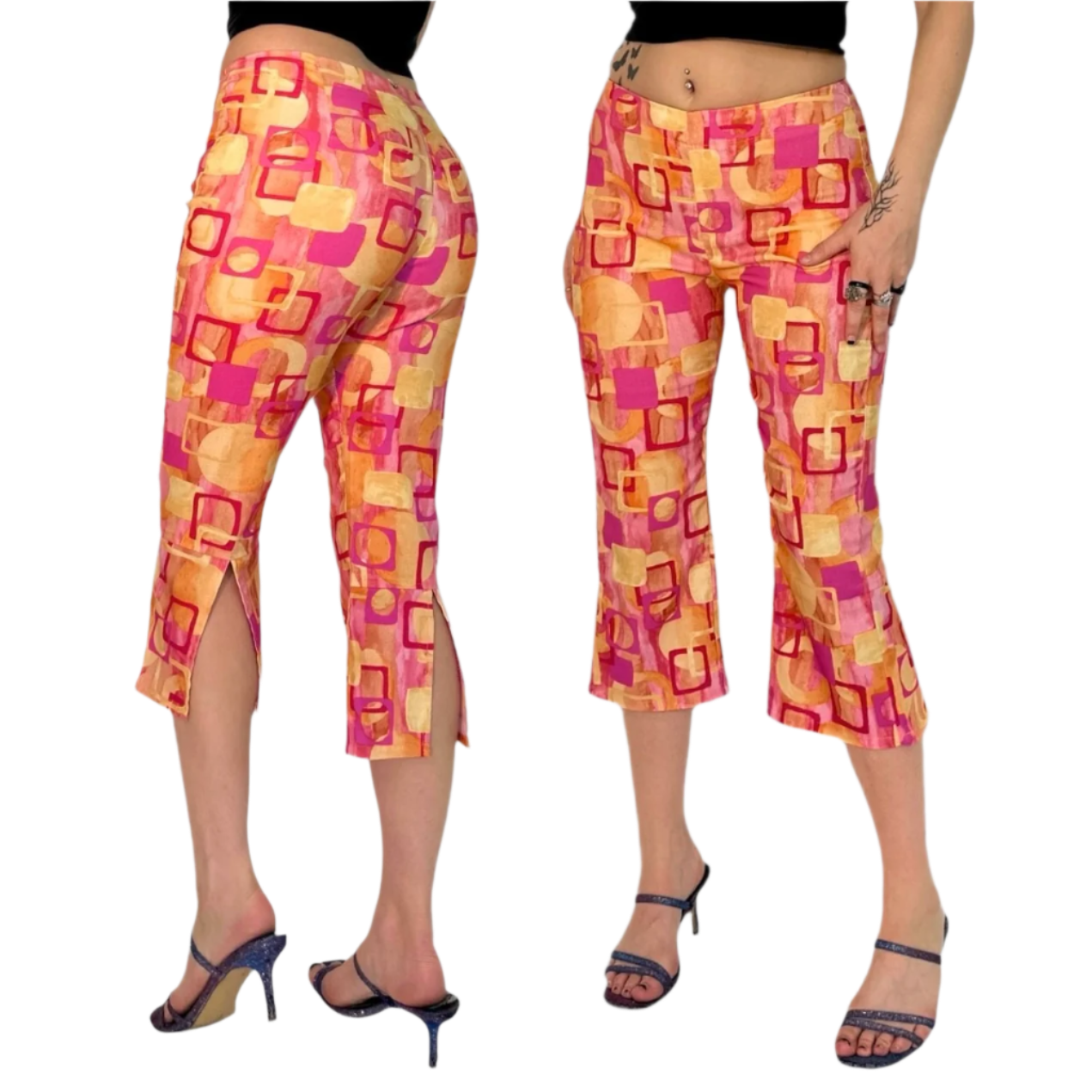 90s Geometric Funky Capris (S)