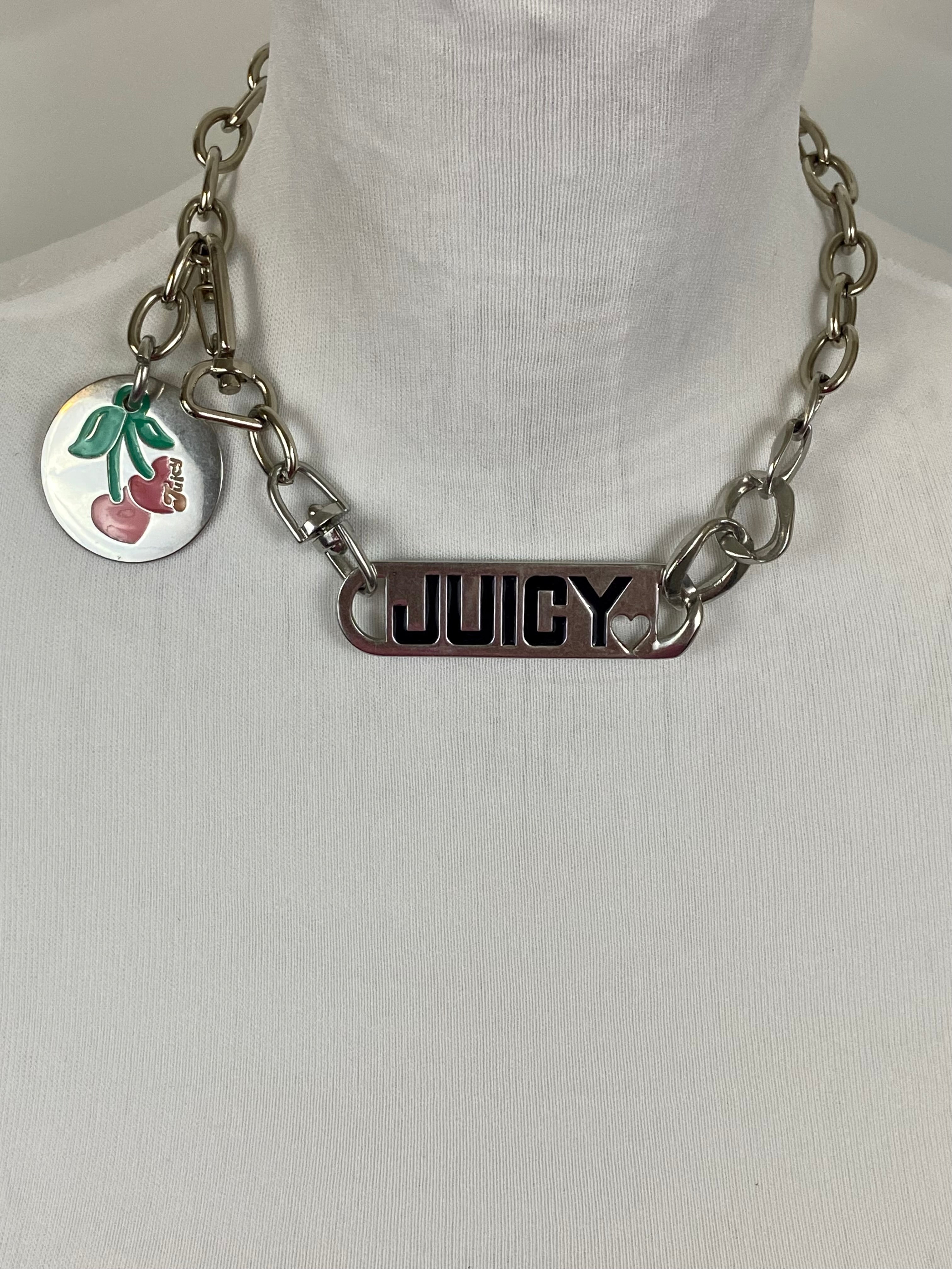 Reworked silver Juicy Couture choker