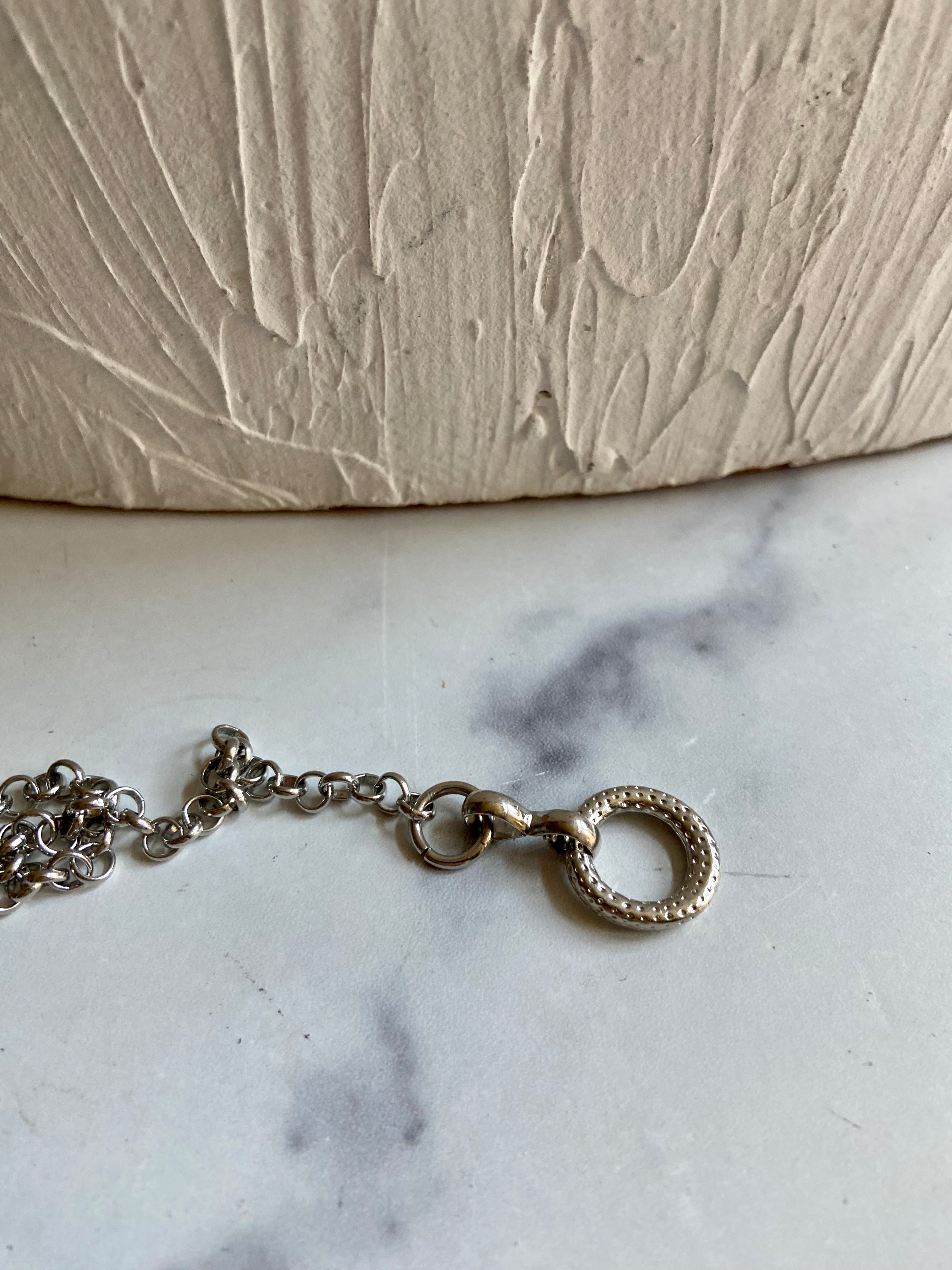 2 layers metal & beads chain belt