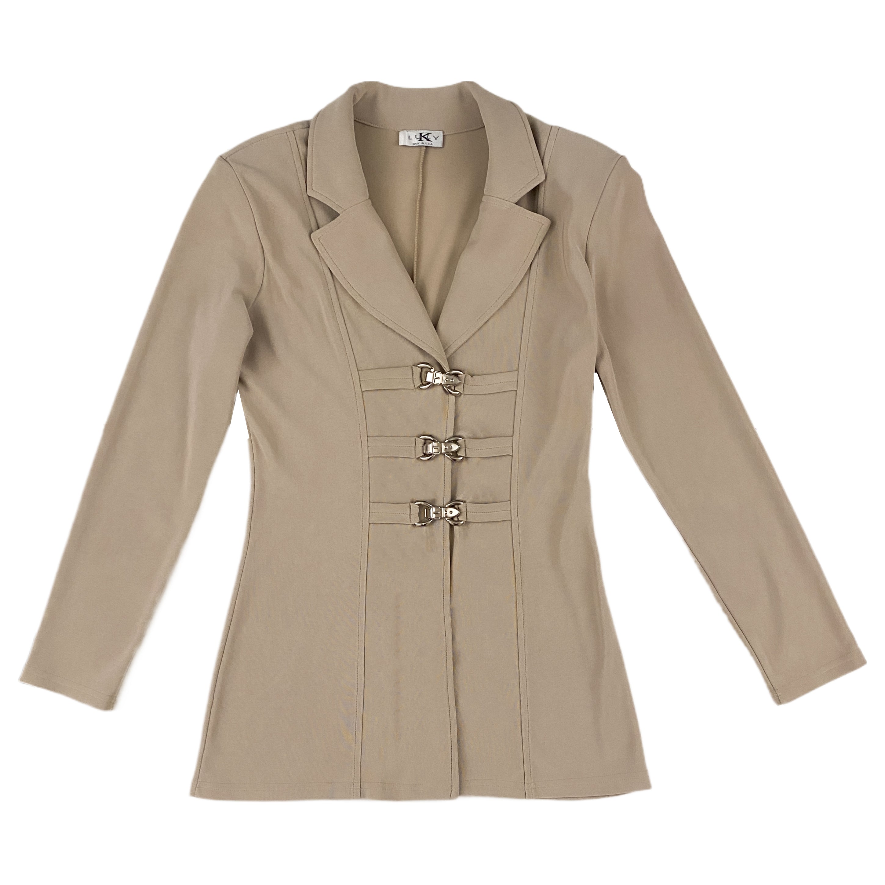Beige Buckle Suit Set (S)