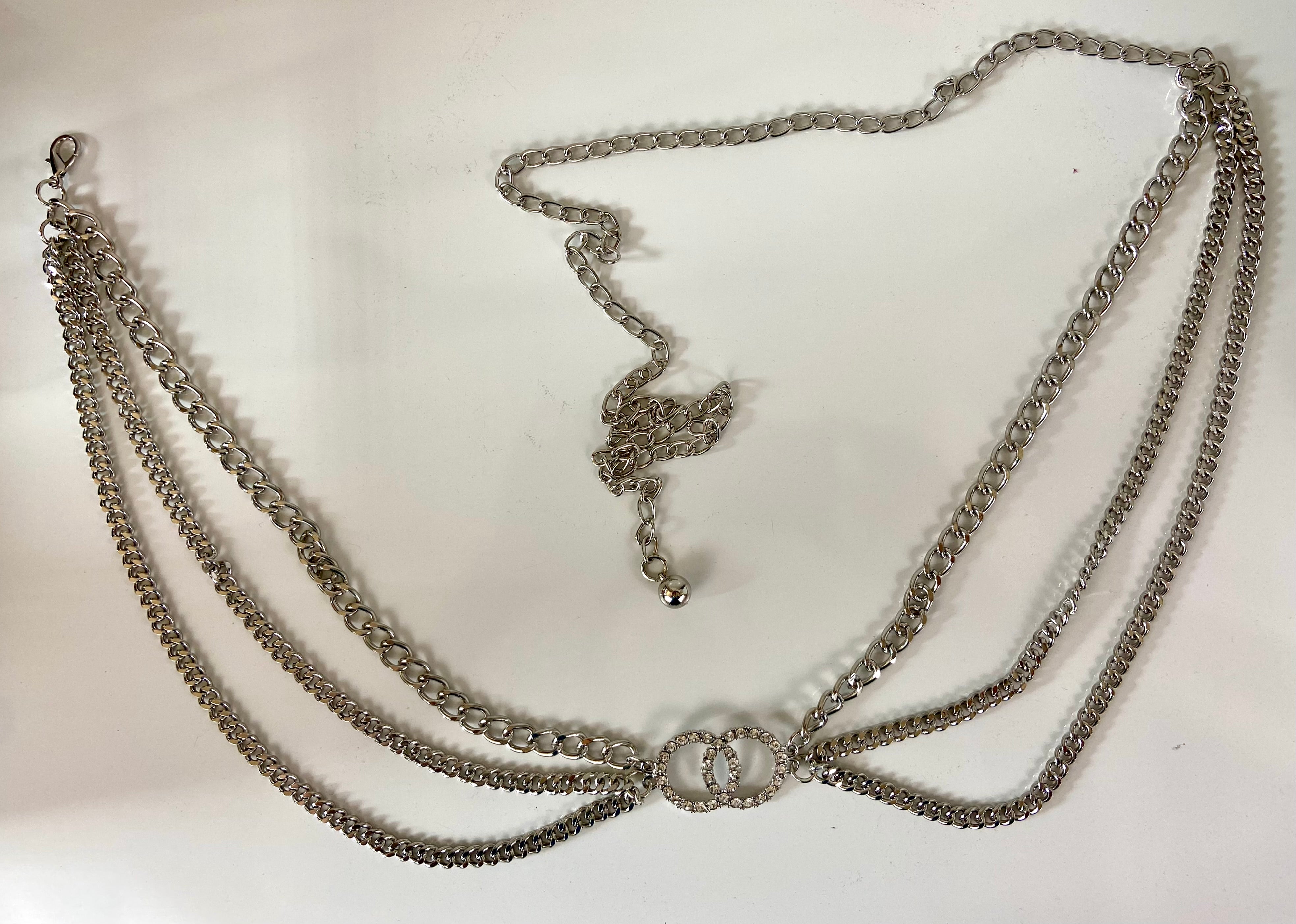 Rhinestone buckle & layered belt