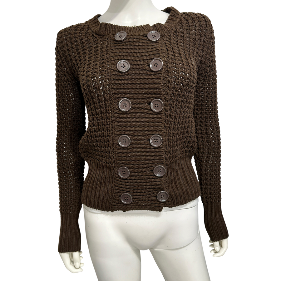 Vintage Parisian Double Breasted Knit Jumper (XS)