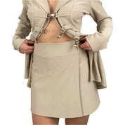 Beige Buckle Suit Set (S)