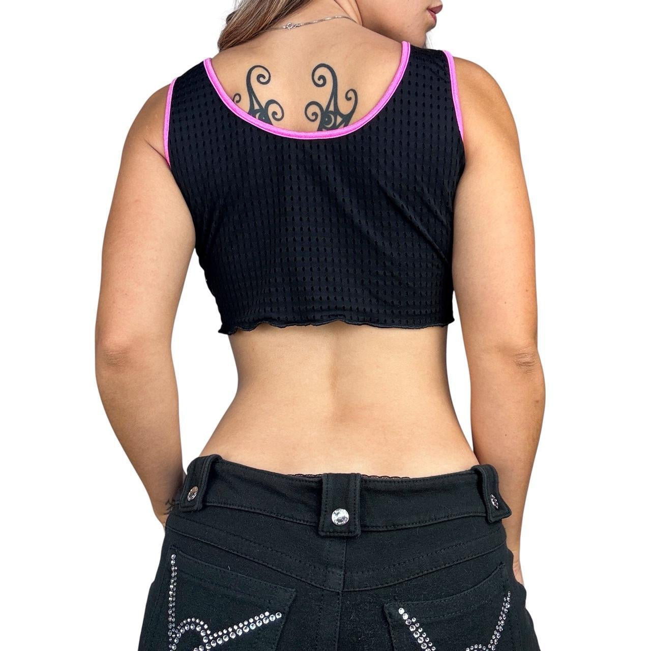 Y2K Lace Up Crop Top (M)
