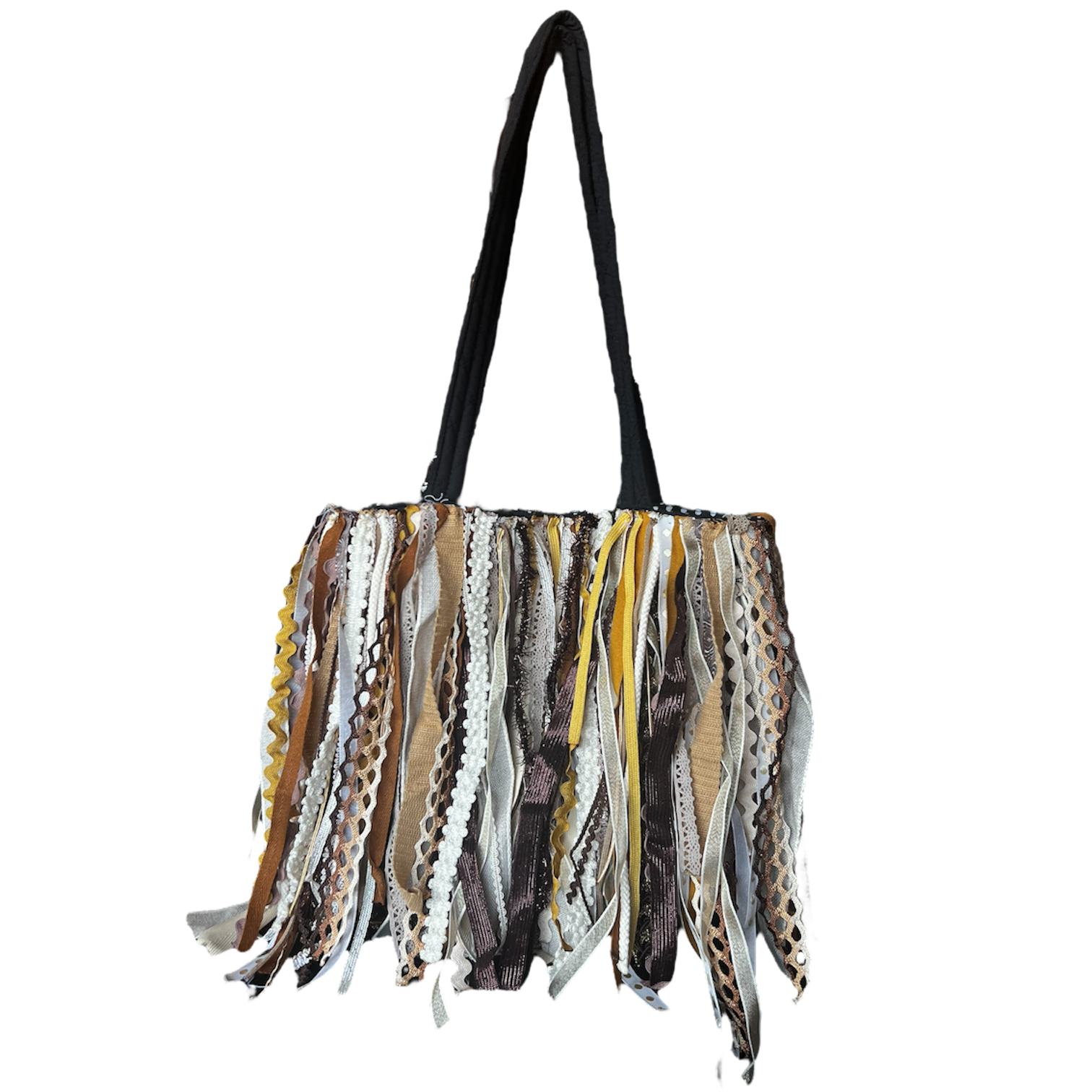 Earth Tone Ribbon Fringe Bag