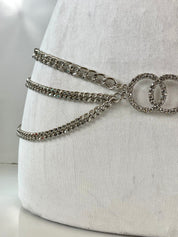 Rhinestone buckle & layered belt