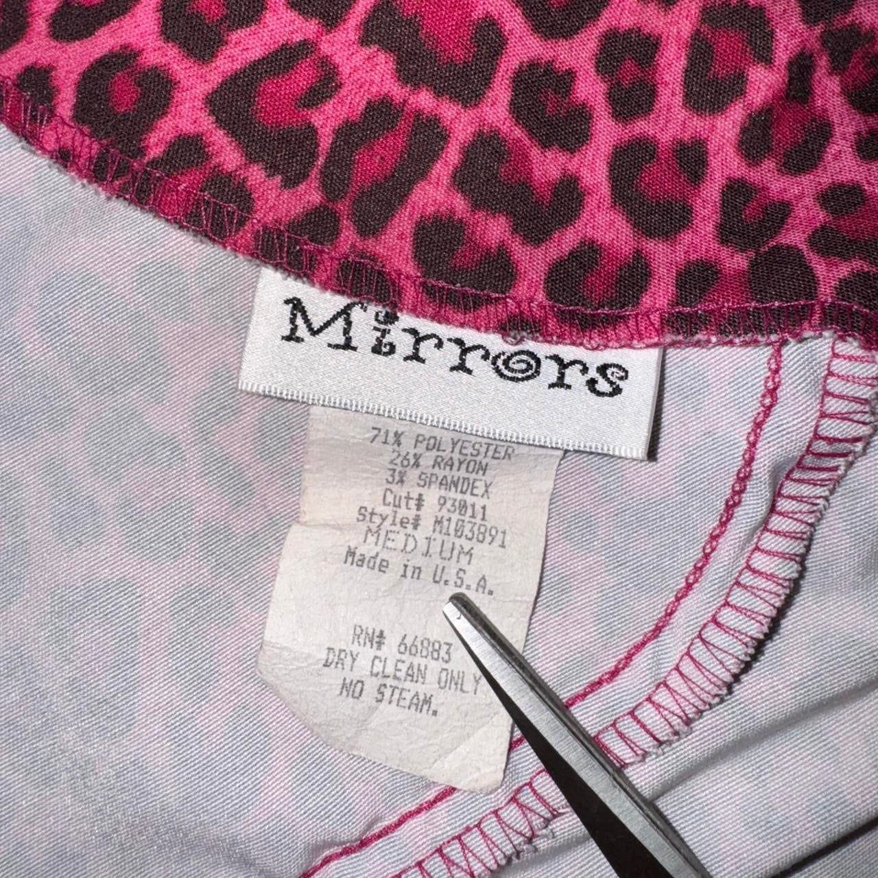 90s Pink Leopard Print Backless Top (M)