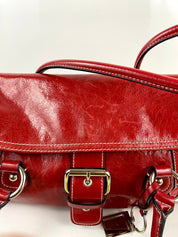 Red leather Giani Bernini purse