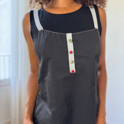 Vintage Deconstructed Apron-Layer Mini Dress (M)