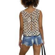 Late 2000s Sheer Polka Dot Crop Top (S/M)
