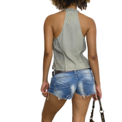 Vintage Boho Chic Fringe Waistcoat (M)