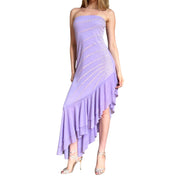 Vintage Lilac Mesh Flutter Dress (M)