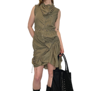 Vintage Karen Millen Draped Utility Midi Dress (M)