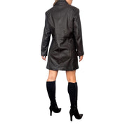 90s Dark Brown Leather Trench (S/M)