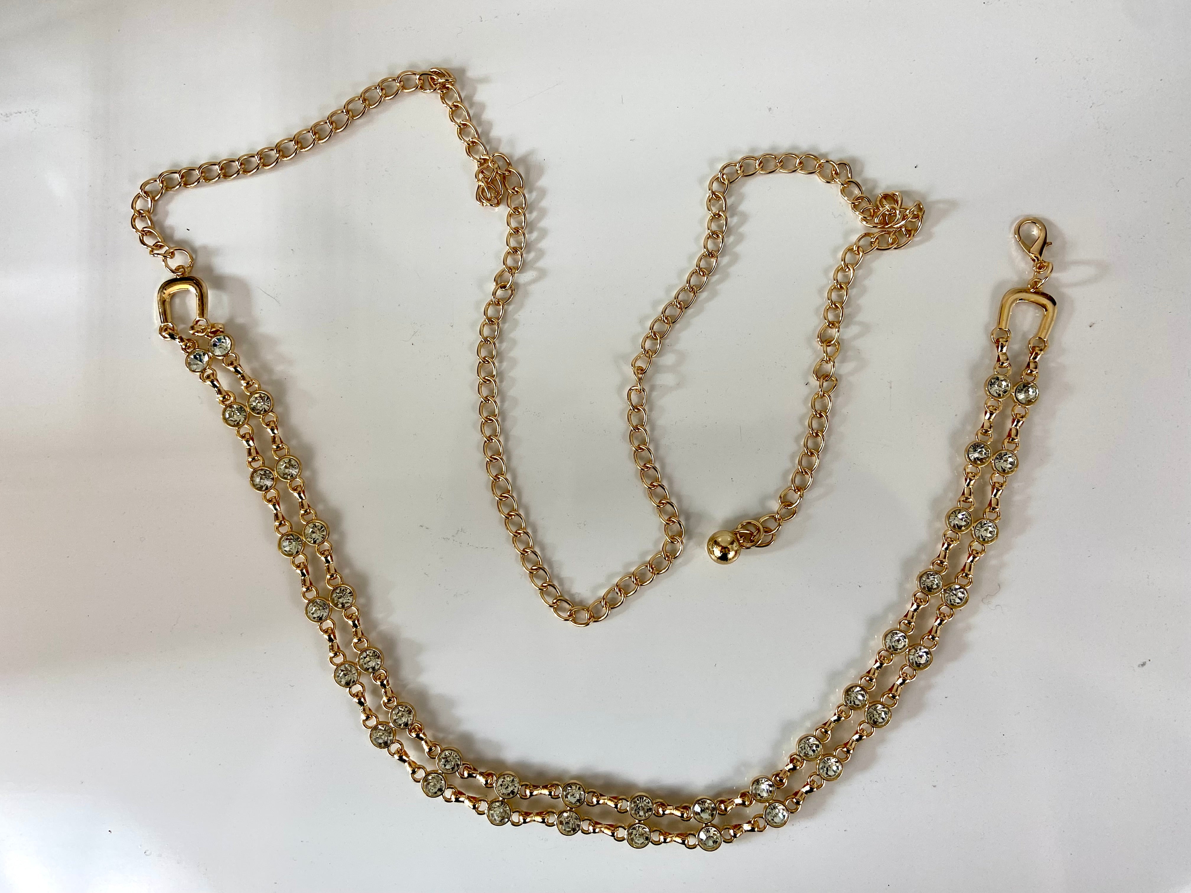 Rhinestone Gold Belt