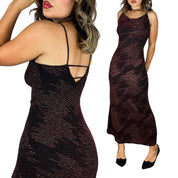90s Cowl Neck Shimmer Dress (M)