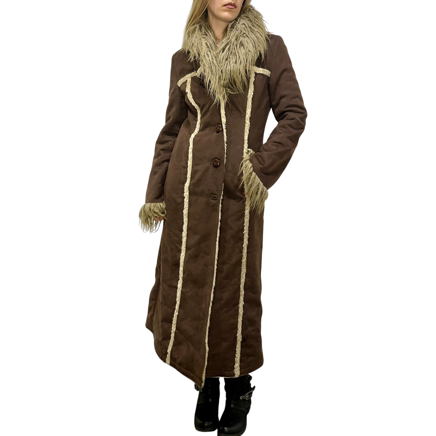 Y2K 2000s Miss Sixty Afghan Faux Fur Coat (S/M) – Holy Thrift