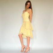 Vintage Butter Yellow Midi Dress (M)
