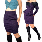 Vintage Off Shoulder Top & Skirt Set (M)