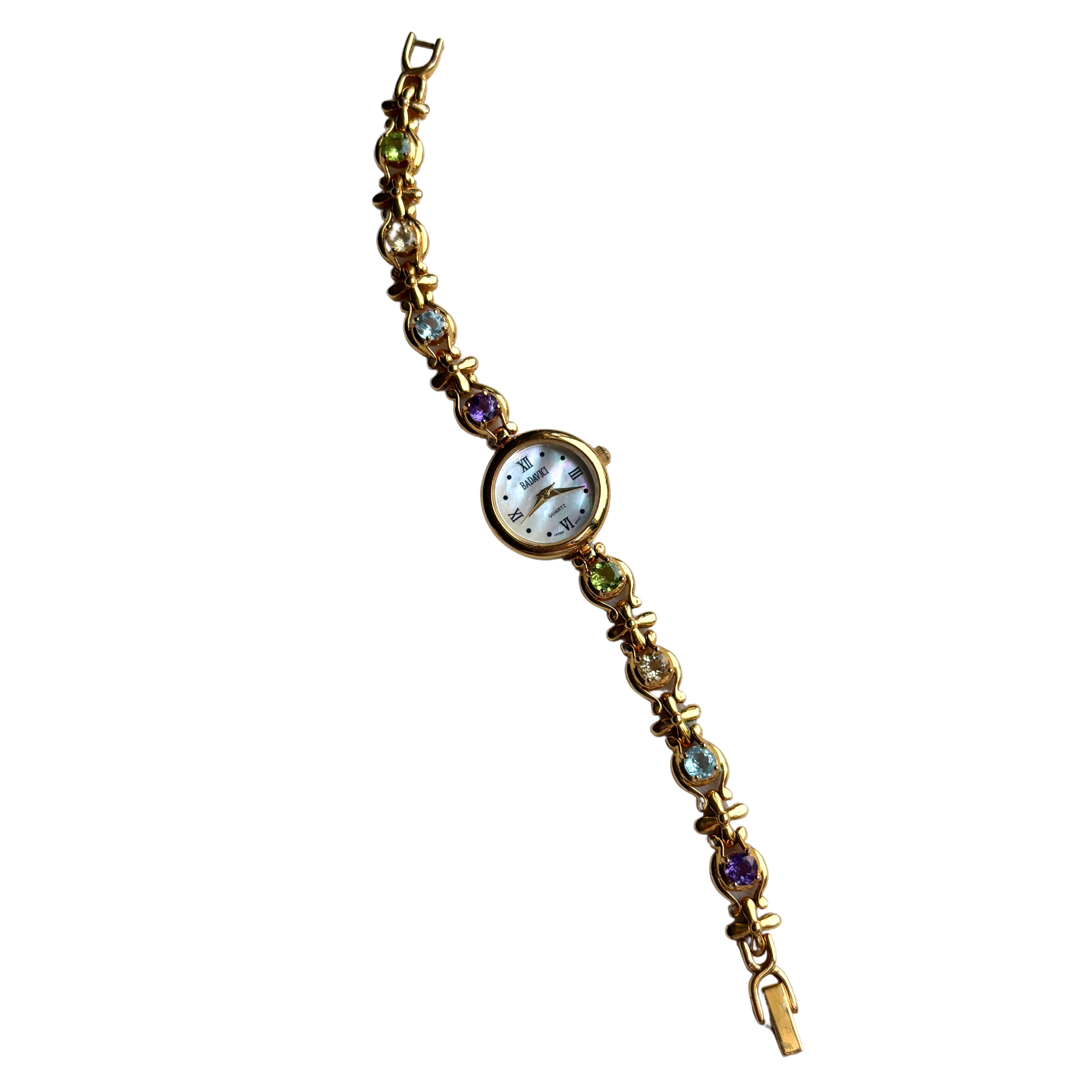 Genuine Gemstone Gold Watch