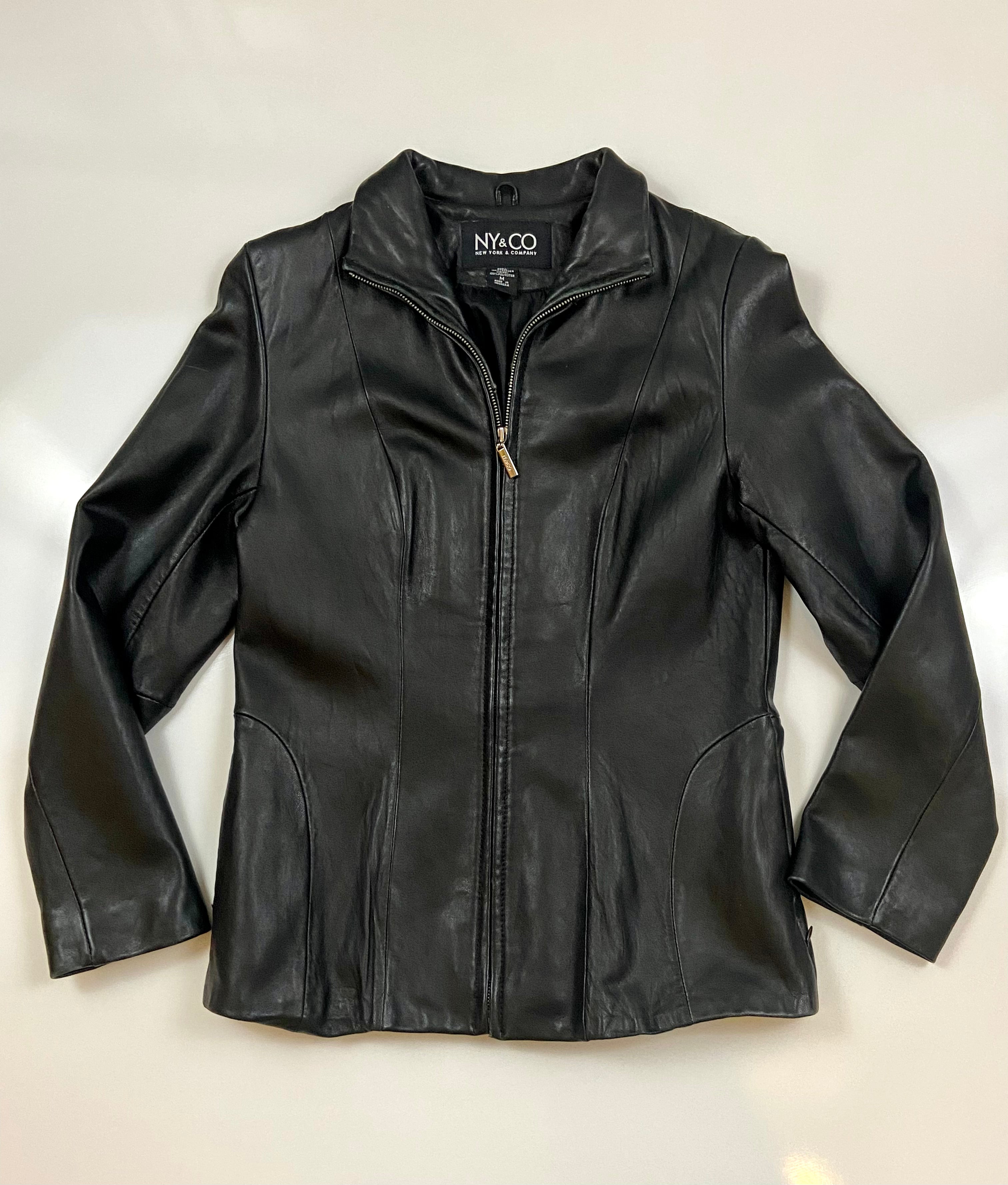 NY&CO Black Leather Jacket (L)