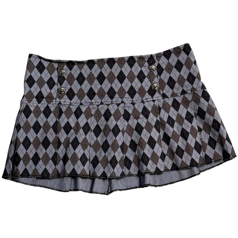 Y2K Tripp nyc argyle mini pleated skirt (L)