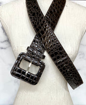 Croc leather belt