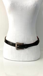 Vintage Fossil Black Leather Belt