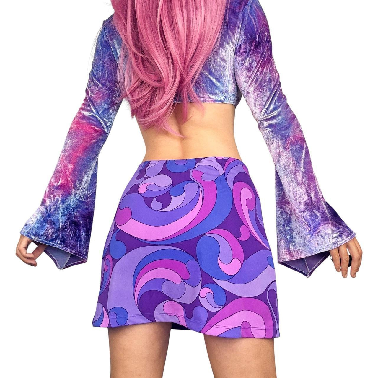 90s Express Psychedelic Mini Skirt (S/M)