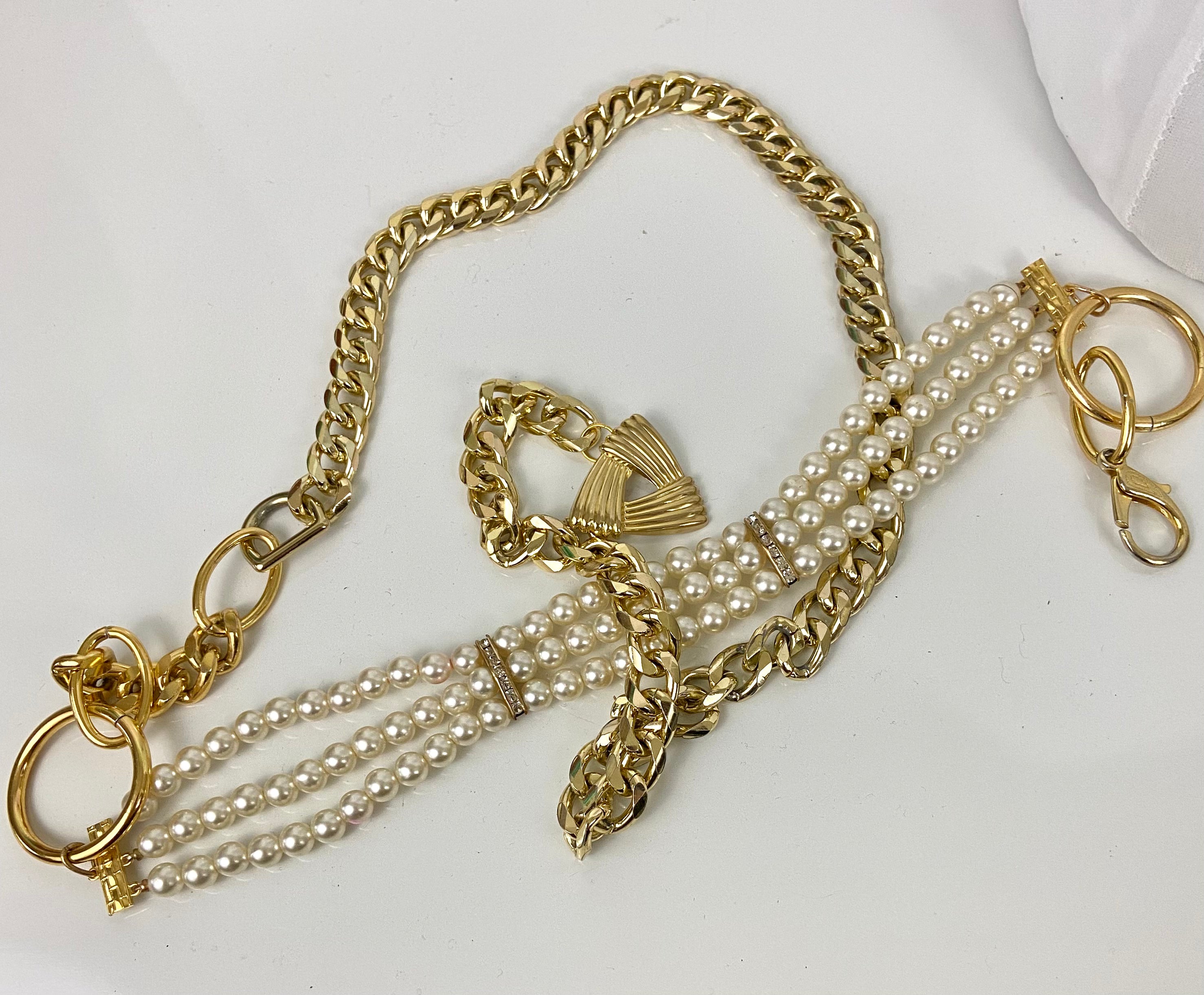 Pearl and gold belt