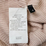 00s Pale Pink Silk Long Sleeve Knit Top (S)