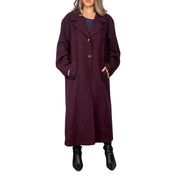 90s Burgundy Wool Trench Coat (XL)