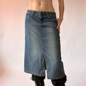 Y2K Denim Midi Skirt (S)